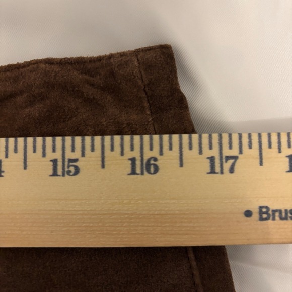 Lilly Pulitzer Brown Pig Suede A-Line Boho Western Vintage Skirt with Pockets 12 - Picture 8 of 11